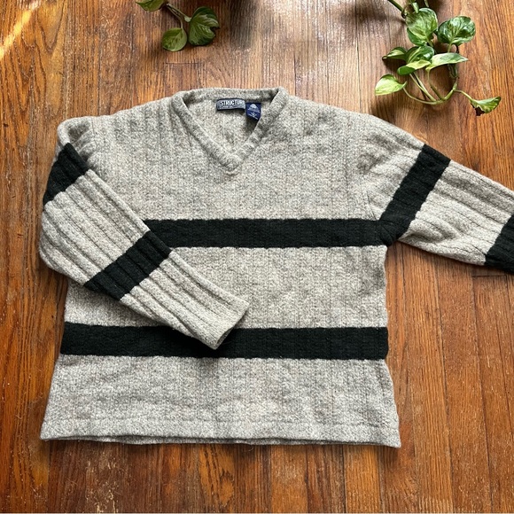 Structure Striped Wool Sweater - Picture 2 of 5